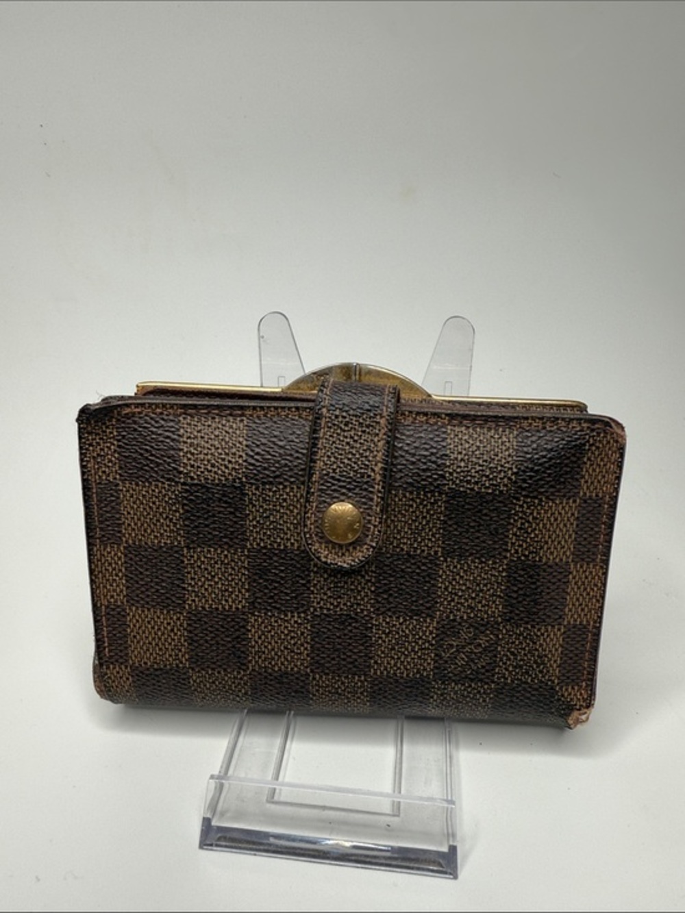 Louis Vuitton Brown Damier French Purse Wallet Gold | Women’s | Pre-Owned |